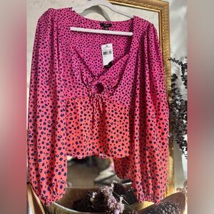 AFRM Pink Ombre Leopard Blouse